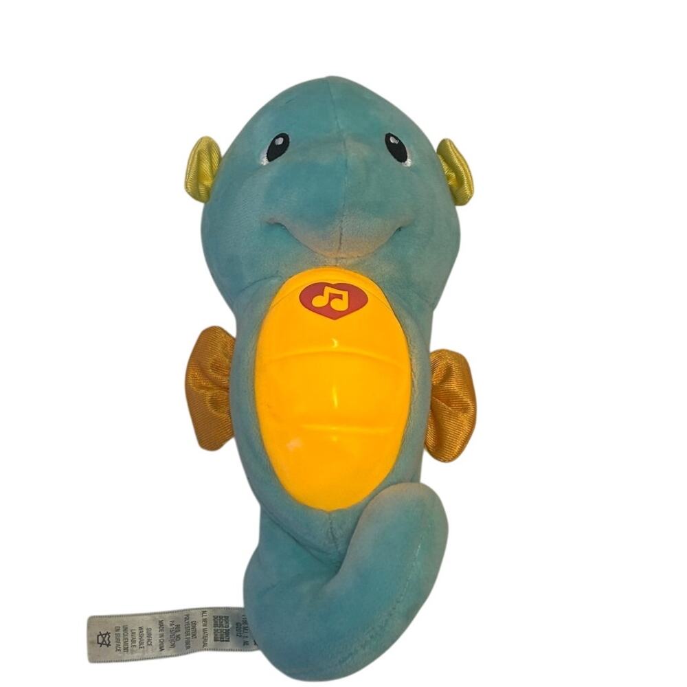 Fisher Price Plush Soothe & Glow Seahorse lights up soothing lullabies age 0-3